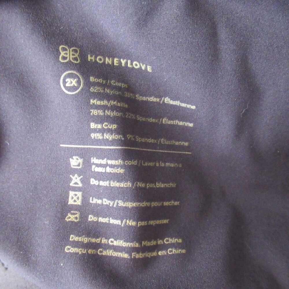 Honey Love Lift Wear Tank Top 2X Black Shapewear Slimming V Neck‎ Plus Size - Picture 5 of 5